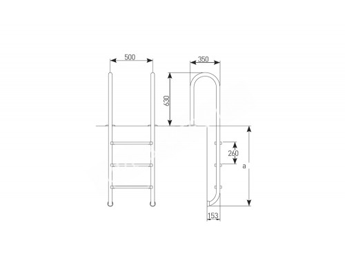 Лестница 3 ступени (у.б.) Kripsol WALL/MURO (MI 3.С) для бассейна