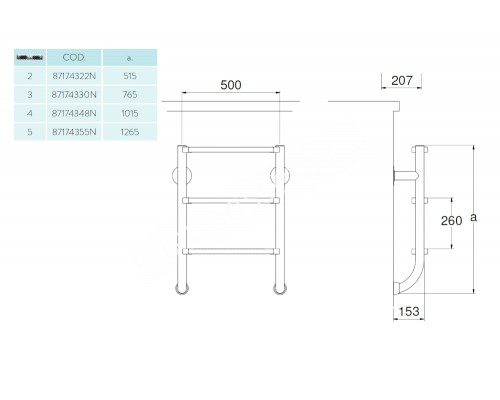 Лестница без поручней 2 ступени Flexinox ESC PT AISI-316 для бассейна