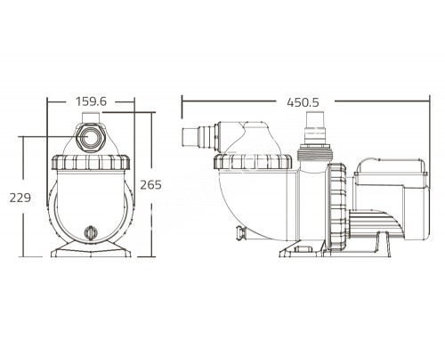 Насос AQUA-MINI 8м3/ч AMU020TP для фильтровальной установки FSU-8TP Emaux