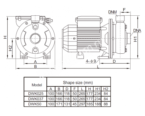 Насос нерж.ст. (0,37кВт 220B 4,8 м3/ч h 6,5м в.ст.) Mayer Schwimmbad LX DWK50