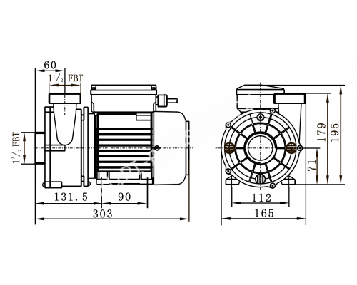 Насос (0,75кВт 220B 20 м3/ч h 6м в.ст.) Mayer Schwimmbad LX WTC100-AB для бассейна