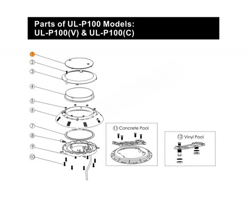 Светофильтр к прожектору Emaux ULTP-100 (синий) Emaux ULTP-100CL (Opus)