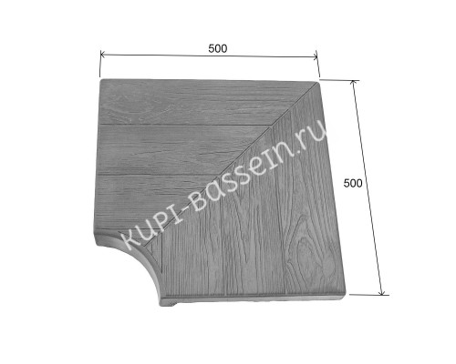 Угловой элемент AquaViva 500х500х70-40, Wood серый Угловой элемент AquaViva 500х500х70-40, Wood серый