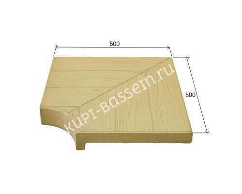 Угловой элемент AquaViva 500х500х70-40, Wood бежевый Угловой элемент AquaViva 500х500х70-40, Wood бежевый