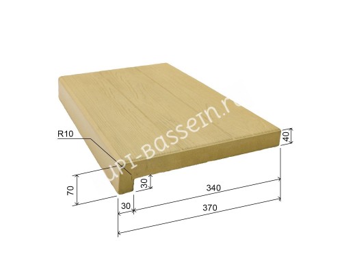 Копинговый камень AquaViva 600х370х70-40, Wood серый Копинговый камень AquaViva 600х370х70-40, Wood серый