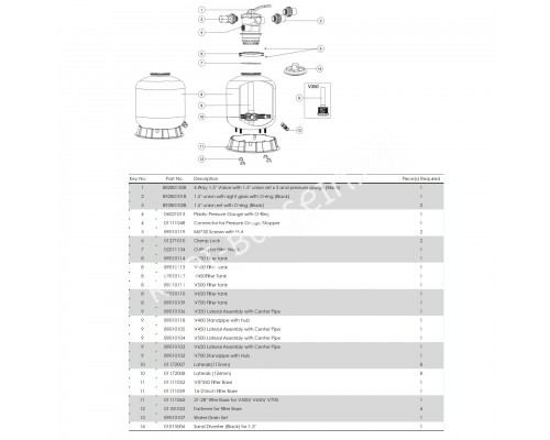 Фильтр Aquaviva V400 (6 м3/ч, D410) для бассейна