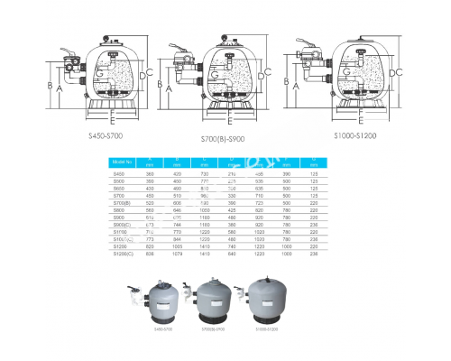 Фильтр Aquaviva S700 (19 м3/ч, D710) для бассейна