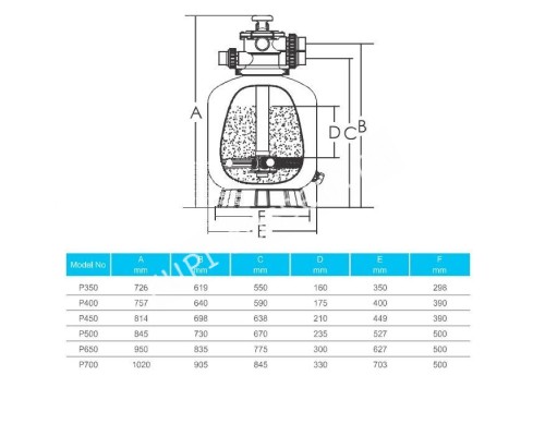 Фильтр Aquaviva P500 (10 м3/ч, D527) для бассейна