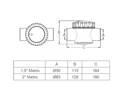 Кран Aquaviva V50-3 (E) трех позиционный 63 мм.