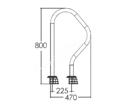 Поручень Aquaviva ARV (верхняя часть лестницы) для бассейна