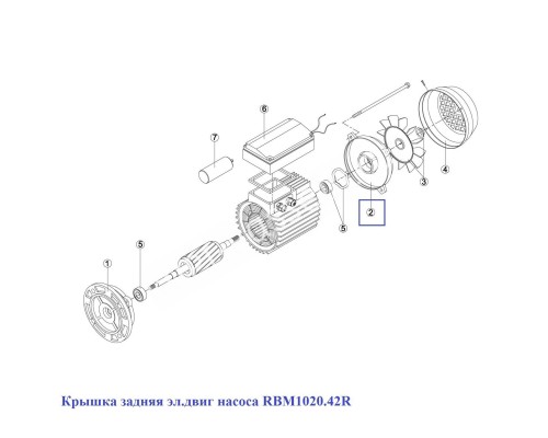 Крышка задняя эл.двиг насоса KA/KAP 250-450 (MEC-90) 7304.A/ RBM1020.42R/ RMOT0002.04R