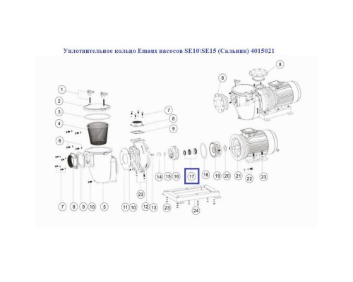 Уплотнительное кольцо Aquaviva насосов SE10\SE15 (Сальник) 4015021