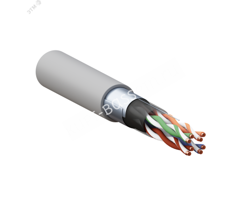 Кабель витая пара TERACOM PRO Cat.5E F/UTP 4 пары solid 24AWG оболочка PVC цвет серый (упак. 305м)