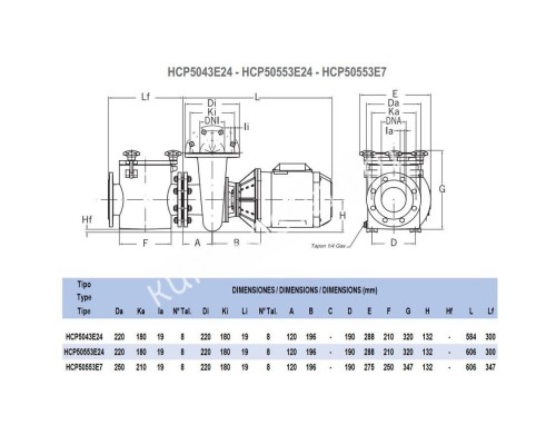 Насос Hayward HCP50553E7 (380В, 71.3 м3/ч, 5,5HP) для бассейна