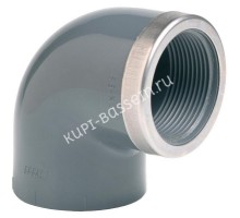 Угол 90° c металлическим кольцом EFFAST d50x1-1/2" (RGRGOR050F)