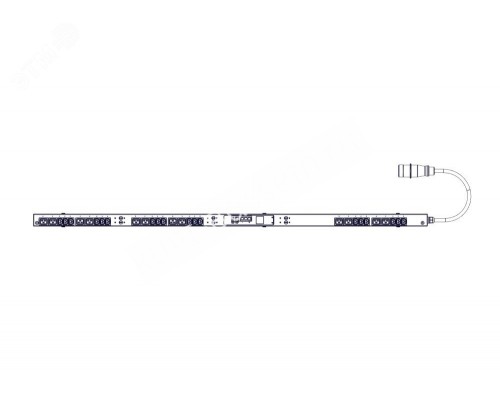 Блок распределения питания Uniprom. управляемый. 0U. 400В. 3Ф. 32A. 18xC13 12xC19. 3м кабель. IEC309