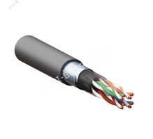 Кабель витая пара TERACOM PRO Cat.5E F/UTP 4 пары solid внешний 24AWG оболочка LDPE цвет черный (упак. 305м)