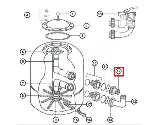 Муфта Hayward NCX2312059 для фильтра NC d500-600