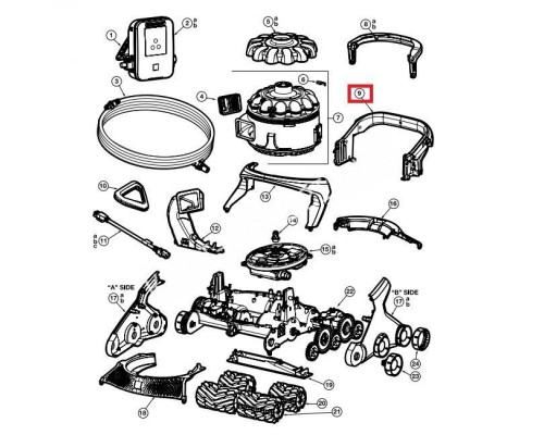 Корпус задней ручки пылесоса Hayward AquaVac 600/650 (RCX36131519237)