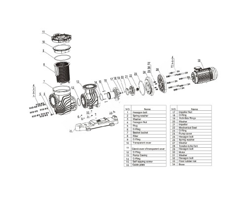 Насос Aquaviva LX SEQ400 (380 В, 60 м3/ч, 4HP) для бассейна