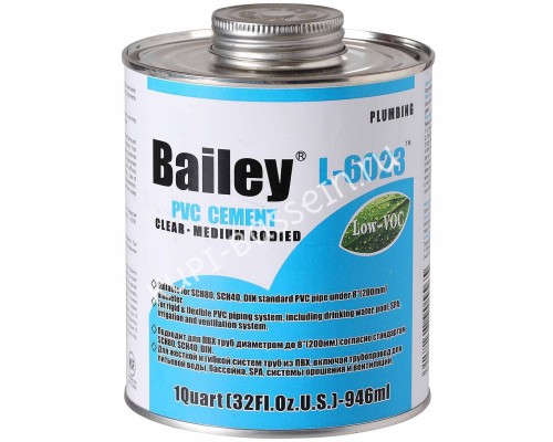 Клей для труб ПВХ Bailey L-6023 473 мл для бассейна