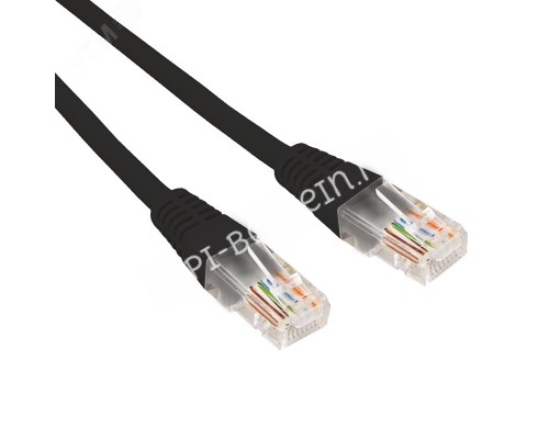 Патч-корд U/UTP, CAT 5e, RJ45-RJ45, 26AWG, LSZH, черный, 0,5м,