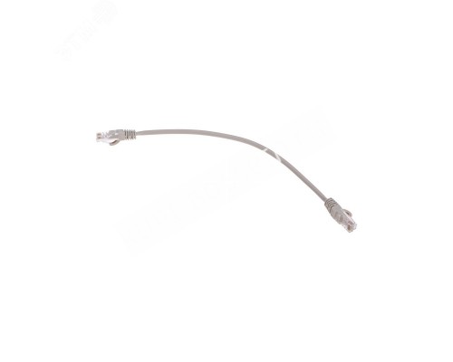 Патч-корд U/UTP, CAT 5e, RJ45-RJ45, 26AWG, LSZH, серый, 0,3м,