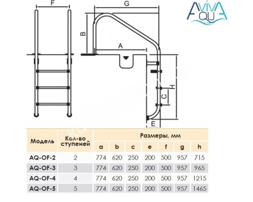 Лестница Aquaviva Overflow-315 (3 ступ.) для бассейна