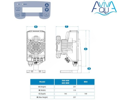 Мембранный дозирующий насос Aquaviva TRP800 Smart Plus для бассейна