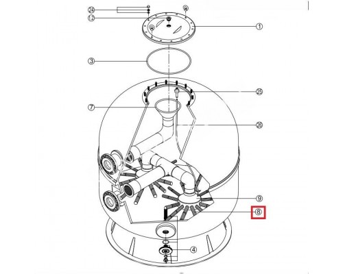 Дюзa для фильтра AK Kripsol/VASO O 1400 RCFI0008.08R