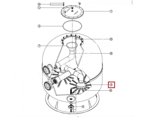 Коллектор фильтра Kripsol O 90-110 (RCFI0009.01R)