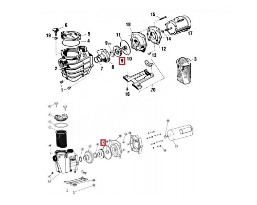 Крыльчатка к насосам Hayward 2 CV Super II/SPA/RS (SPX3021CE)