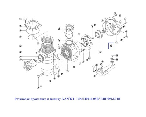 Резиновая прокладка к фланцу Kripsol KAN/KT (RPUM0016.05R/RBH0013.04R)
