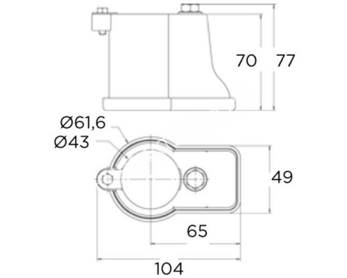 Закладной стакан с болтом для лестниц Flexinox (2 шт.)