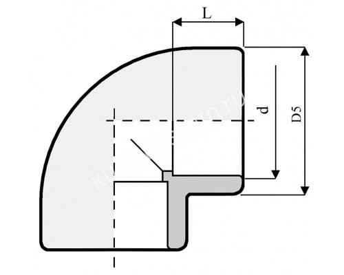 Угол 90 ПВХ 1,0 МПа d _110мм для бассейна