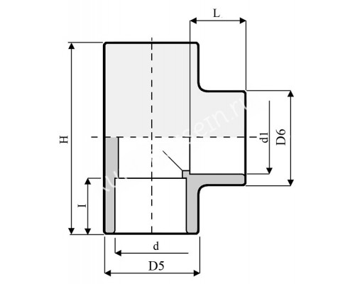 Тройник 90 ПВХ 1,0 МПа d _ 63мм