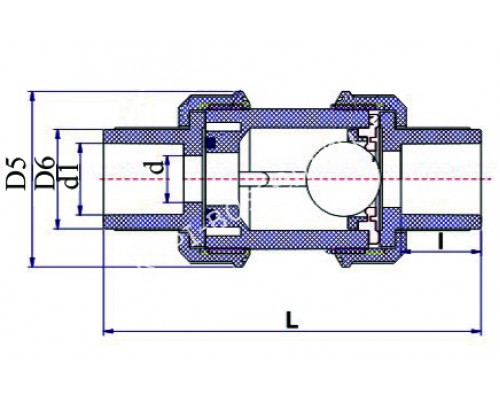 Обрат.клапан ПВХ 1,0 МПа d_50 (без пружины) для бассейна