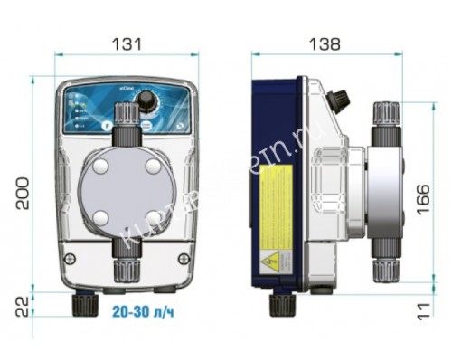 Насос дозир. мембранный eONE MA 4-20 100/250V PVDF TFE/P для бассейна