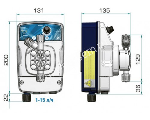 Насос дозир. мембранный eONE MA 6-7 100/250V PVDF TFE/P для бассейна