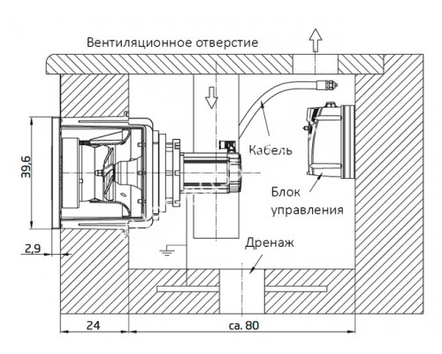 Закладная деталь противотока BADU JET Turbo Pro Design 1, универсал.