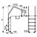 Лестница ML для бассейна, перелив. желоба 2 ступ. с накладкой люкс, нерж. AISI-304