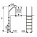 Лестница L, 4 ступ. с накладкой люкс, нерж. AISI-304 для бассейна