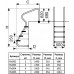 Лестница FM, 4 ступ. с накладкой люкс, нерж.AISI-304 для бассейна