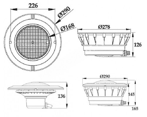 Светильник N616C, LED, RGB 2 пр., встраиваемый для бассейна, 25Вт