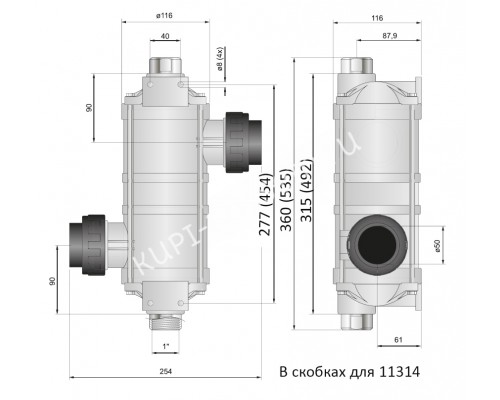 Теплообменник HI-TEMP 40 кВт для бассейна, корпус пластик, спираль AISI-316