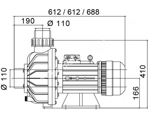 Насос BTP-4000B2 без префильтра 48-86м?/час(14-10м), 3ф/380В, 4,75/4 кВт