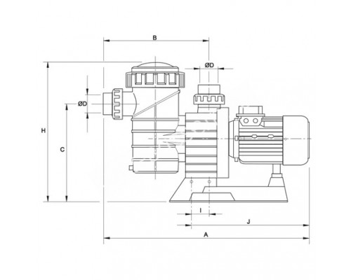 Насос Maxim 5.5HP с префильтром для бассейна, 78 м3/ч, H=10 м, 380В