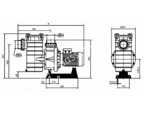 Насос Kripsol Kapri KAP-250 M с префильтром для бассейна 47 м³/ч, 2.3 кВт, 220В