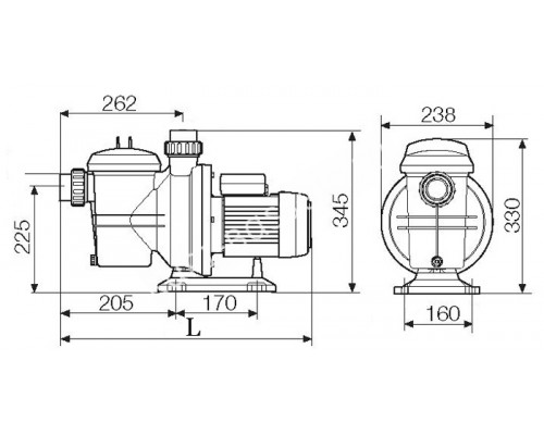 Насос FCP-1100S2 с префильтром для бассейна 19,5м³/час, 1ф/220В