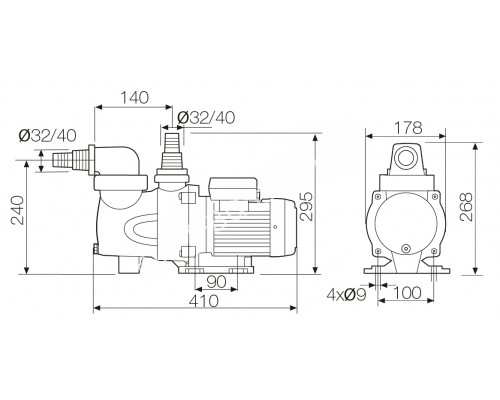 Насос Glong FCP-250S с префильтром для бассейна (5,2м3/час, 220В)